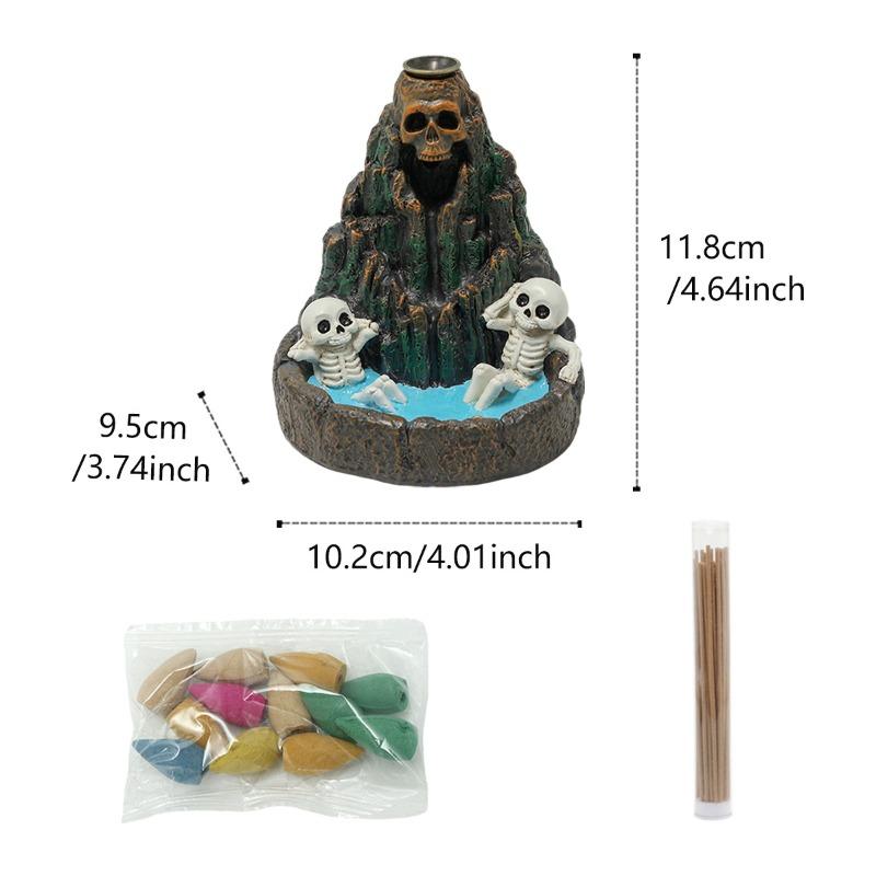 Skeleton Rockery Reflow Incense Decoration, Ghost Festival Home Living Room Bedroom Incense Decoration Resin Handicrafts