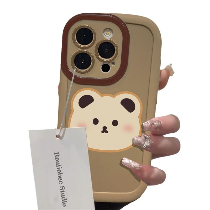Cartoon Bear Biscuits for Apple 16promax Mobile Phone Case 14 Puff Shell 13Pro/11/12 Cute 15