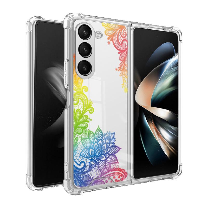 Samsung Galaxy Z Fold 5 Butterfly Lace 2-in-1 Case, TPU+PC Painted Mobile Phone Protector