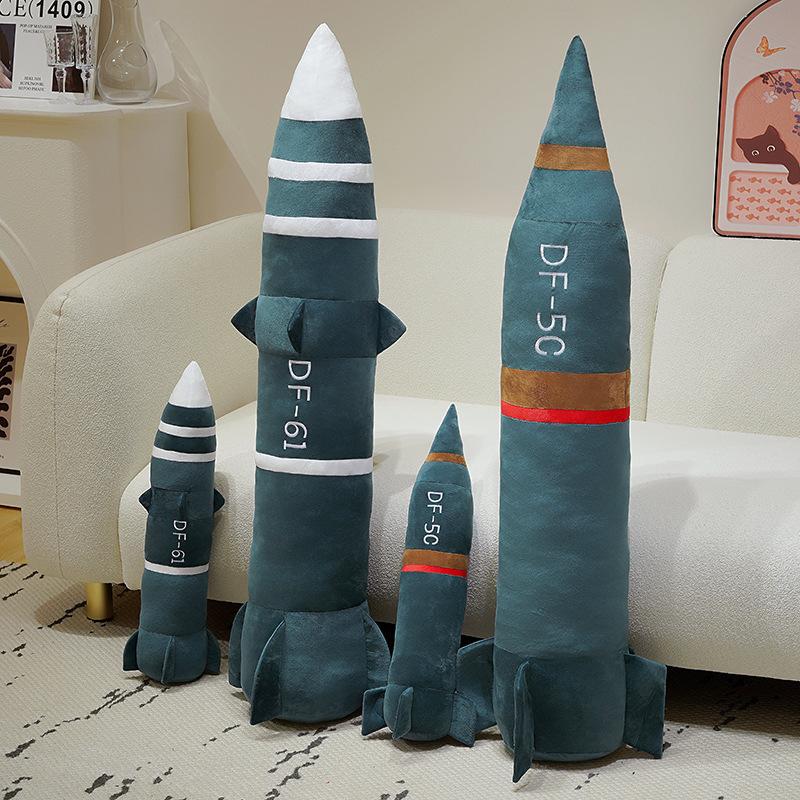 Simulation Dongfeng 5C Missile Rocket Plush Pillow Df-61 Shock Pillow Plush Toy Girlfriend