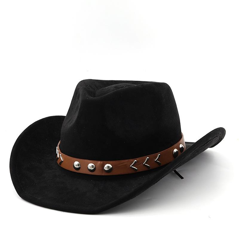 Wind Suede Denim Hat for Men and Women Couple Ethnic Style Roll Brim Top Hat Sun Hat Jazz Hat