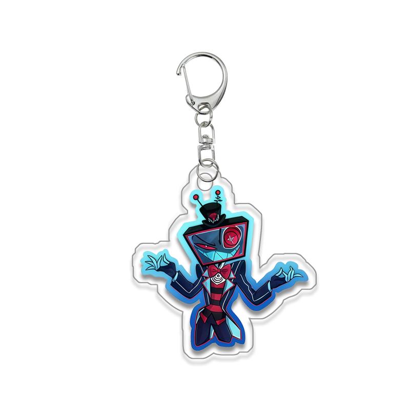 Anime for Hazbin Hotel Angel Dust Alastor Husk Charlie Morningstar Vaggie Acrylic Keychain Backpack Pendant Key Ring Decoration