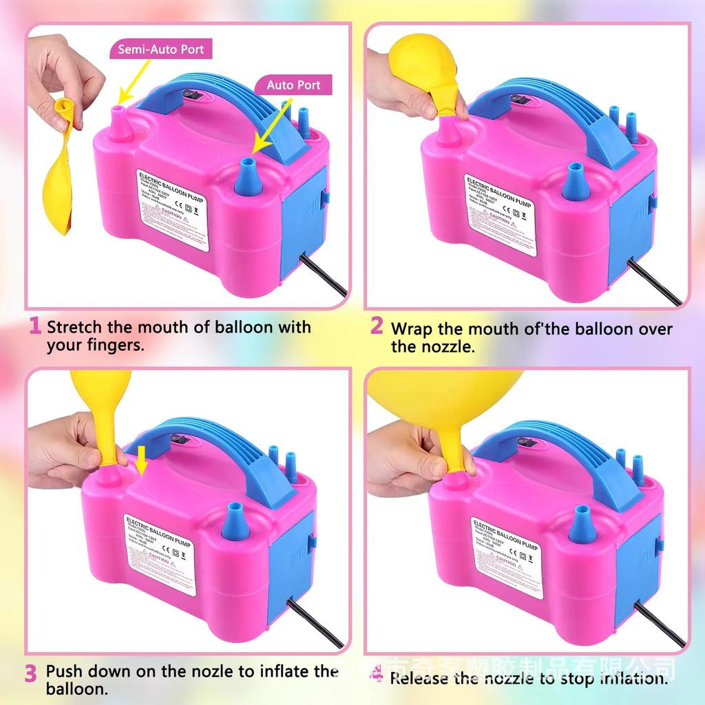 AC dual hole balloon blowing pump, portable birthday party and holiday banquet balloon accessories, electric air blowing pump