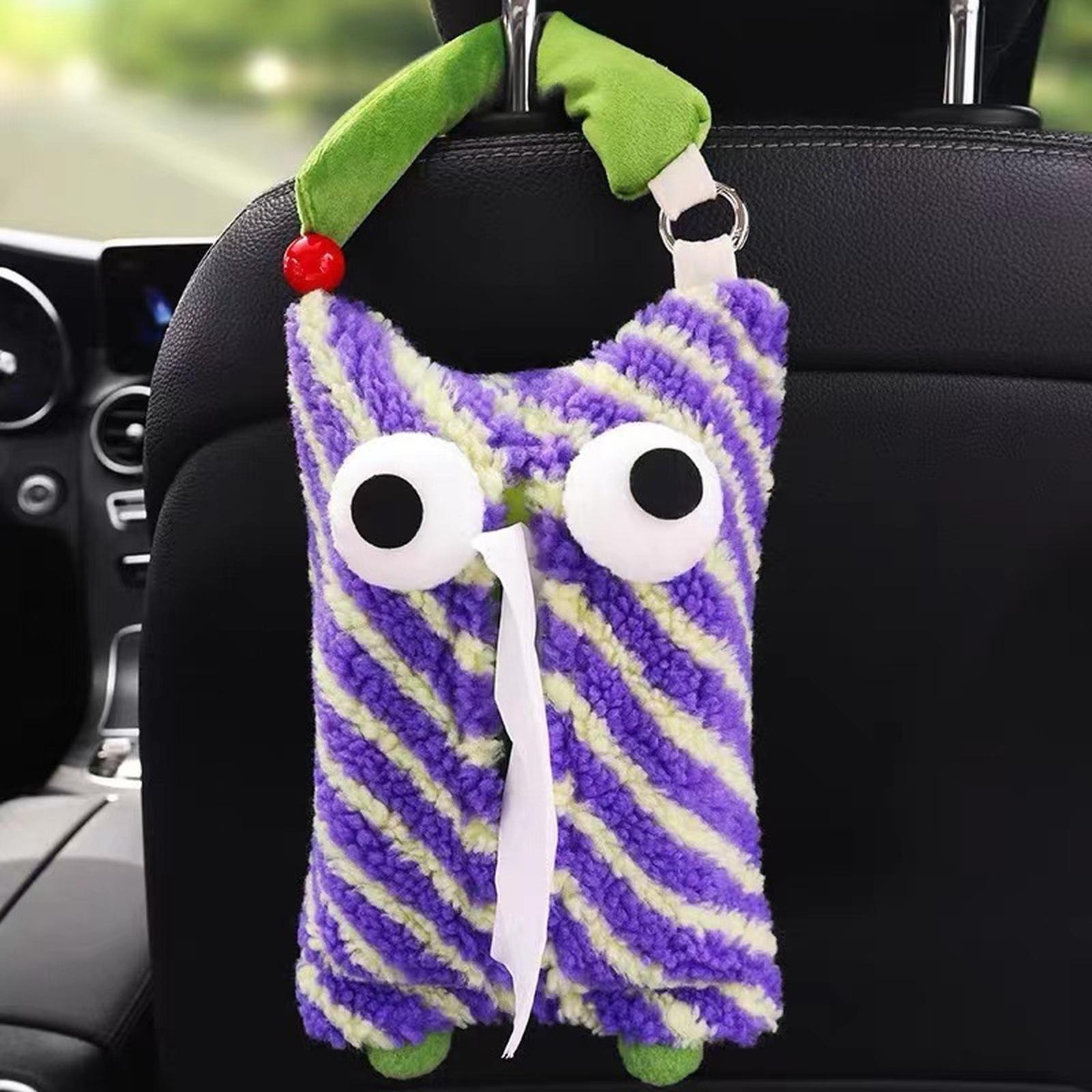 

Car Tissue Box Cute Quirky Little Monster Car Tissue Bag Car Seat Back Plush hanging Car Tissue Box Drawer Household Tissue Bag