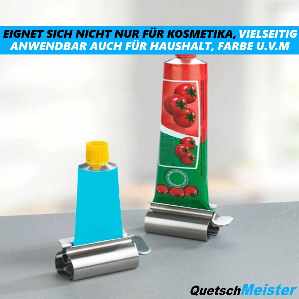 QuetschMeister Váleček na tuby Mačkač Vytlačovač Navíječ Nerezová ocel Klíč