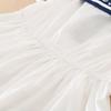 Girls Dress 100% Cotton White Sailor Back To School Dress Suitable for 5-12 Years Old Girls Short Sleeved Summer Dresses