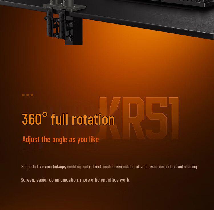 HKC Dual-Bildschirm Monitorständer: Zwei-in-Eins Rotierender Mechanischer Arm mit Bohrerfreiem Heben (KR51)