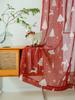 2PCS Red Christmas Curtains and Window Screens Are Suitable for Decorating Living Rooms, Bedrooms, and Home Decor