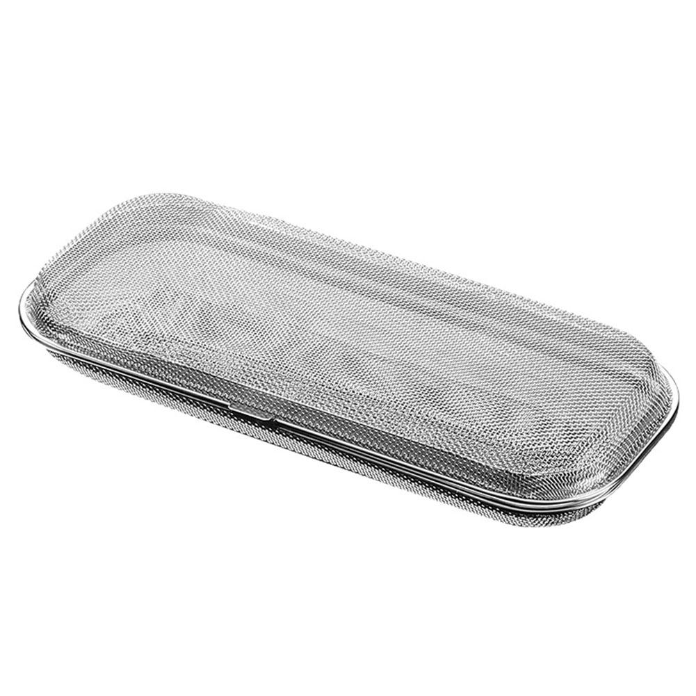 Förvaringslåda i rostfritt stål med nät för bestick Tom låda Utomhus Bärbar Förvaring För Ätpinnar Skedlåda Barnköksdelar