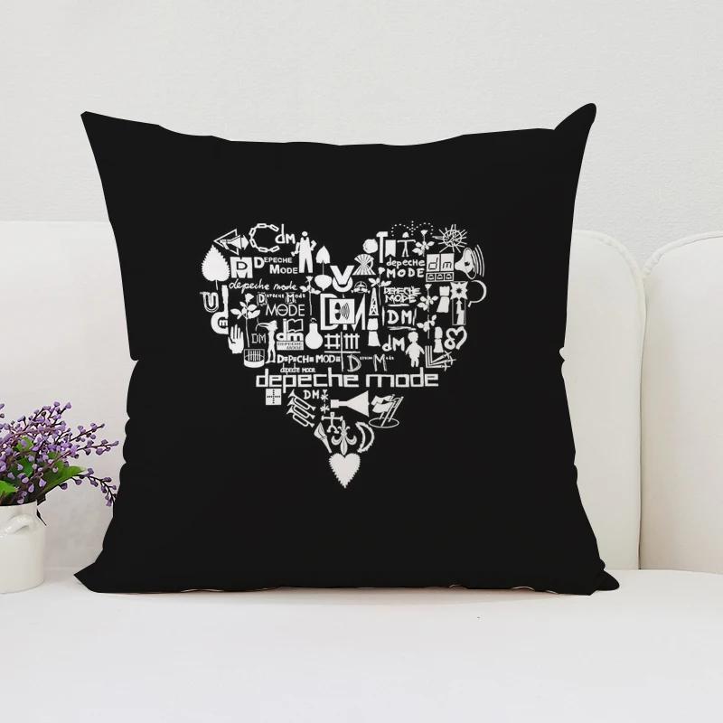 Wendbarer bedruckter Kissenbezug D-Depeche M-Mode Fan-Geschenk Zuhause Sofa Dekokissenbezug Stuhl Lendenkissen 40x40