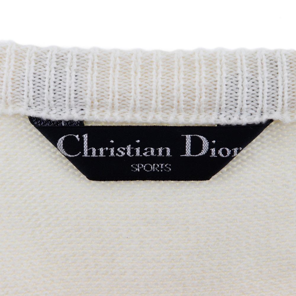Dior Sports Sweater V Neck White Cotton Mens Used