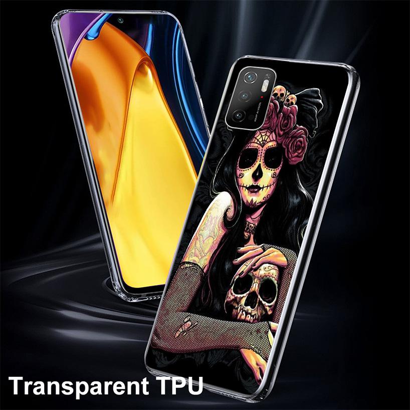 Catrina Beautiful Rose Girl Skull Phone Case For Xiaomi Poco X7 X6 X5 Pro F7 Ultra Redmi 15C 15 13C 13 12C 12 10 10A 10C 9 9A 9C