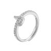 ZHUKOU gold plated zircon 16 Arabic letters silver adjustable ring : VJ632B1