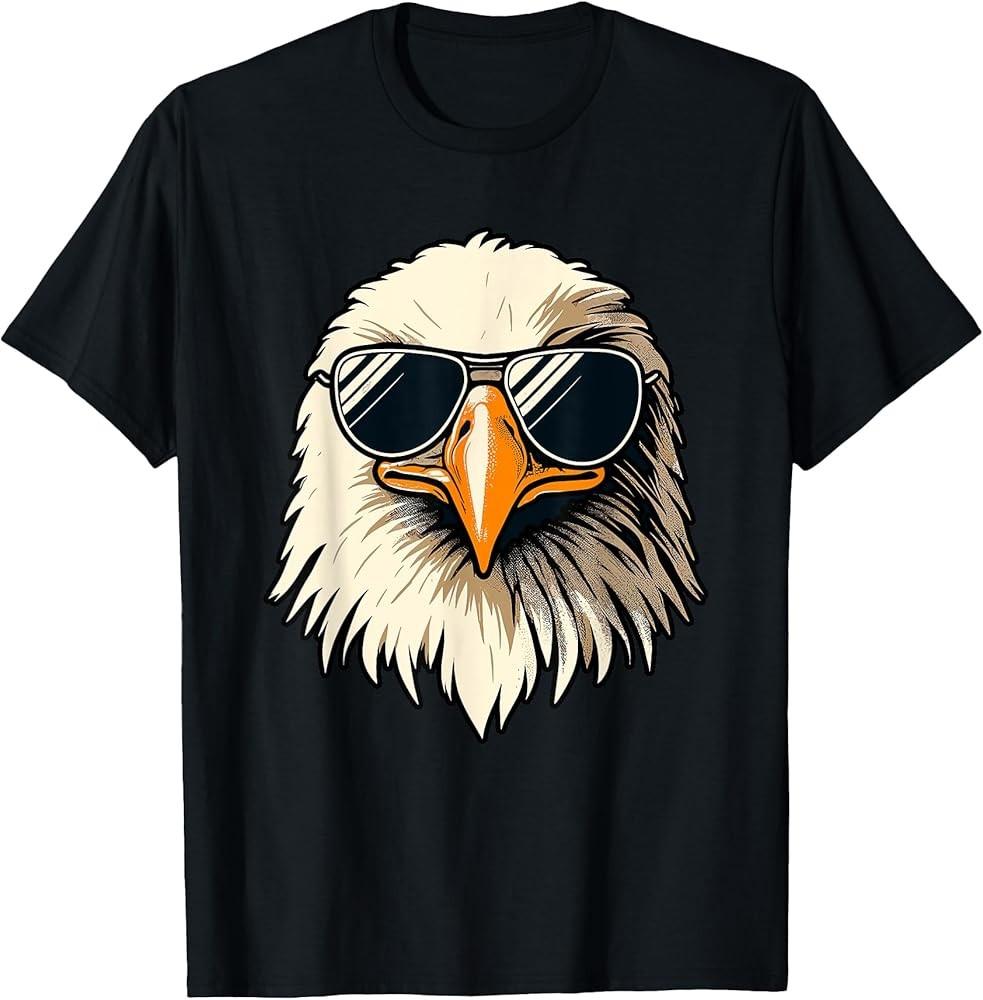 Bald Eagle in Sunglasses Funny Eagle TShirt Unisex T-Shirt XXL