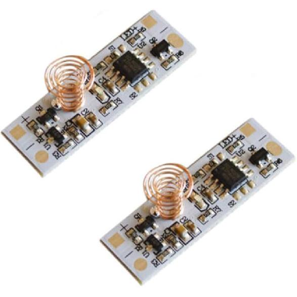 KOOBOOK 2Pcs Mini Touch Sensor Switch LED Strip Brightness Control Capacitive Sensing Switch Wide Voltage DC 3-24V