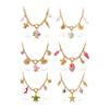 Ocean Wind Resort Beach DIY Pendant Starfish Necklace Stainless Steel Gold Plated Necklace Jewelry Women