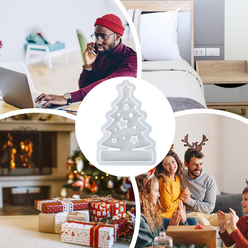 DIY Christmas Silicone Molds Epoxy Resin Mold Christmas Resin Mold Christmas Tree Castle Base New Year Handcraft Home Decoration