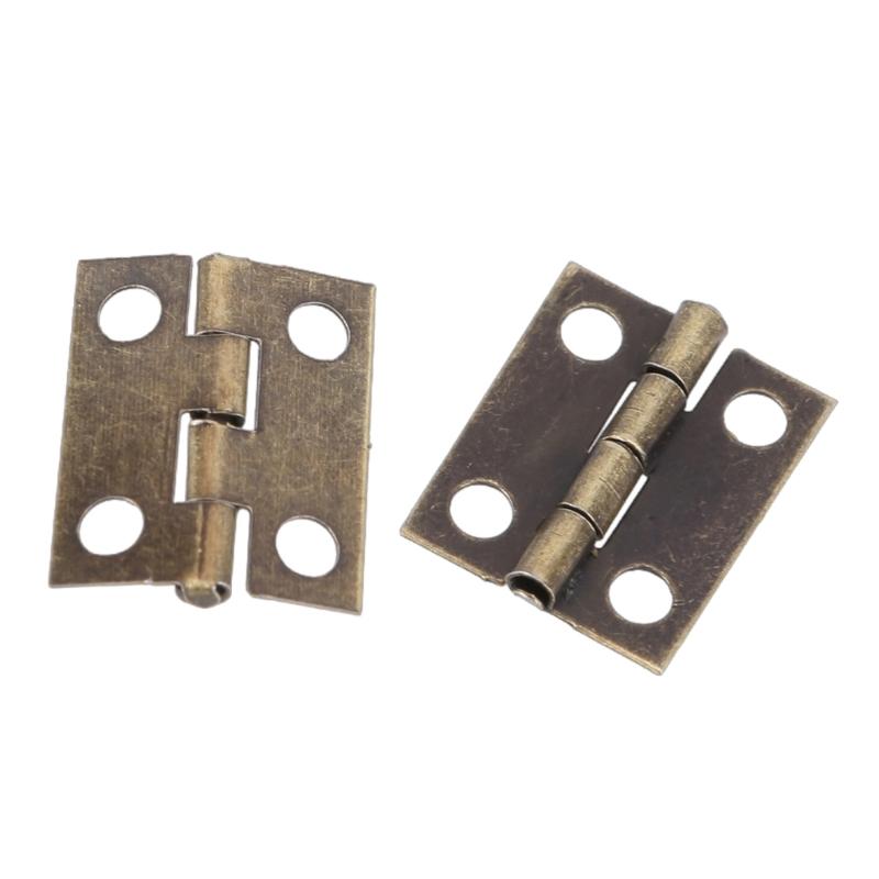 Small Hinges in Elegant Gold Completes with Screws Gold Miniature Hinges Suitable for Jewelry Boxes & Miniature Furniture