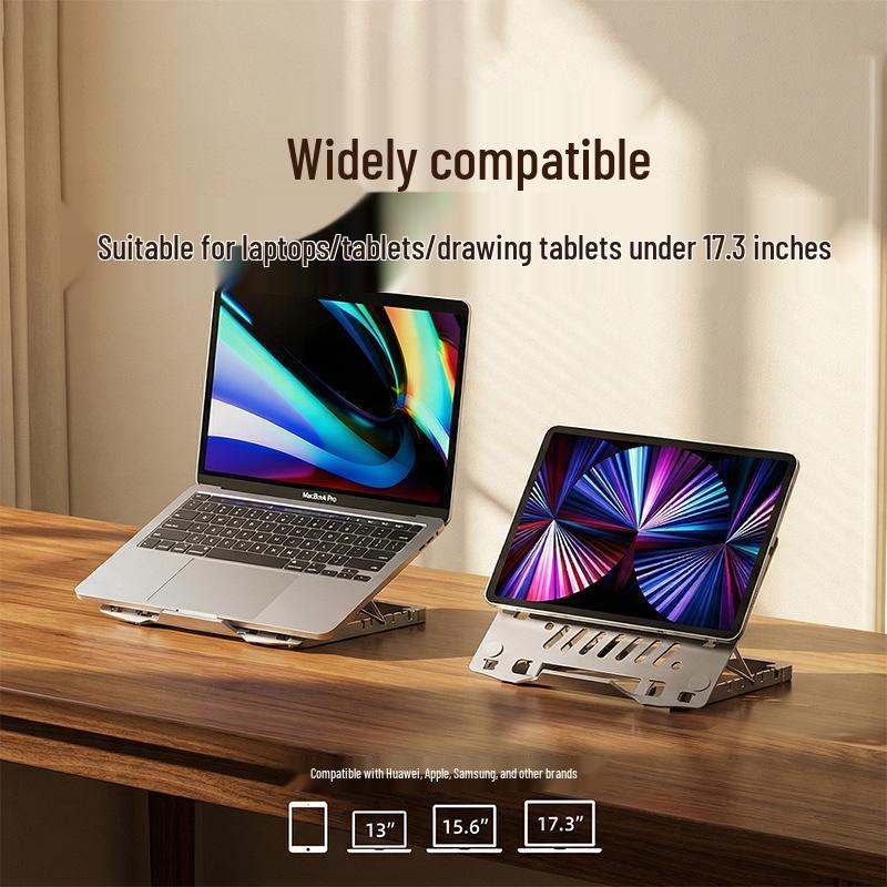 Foldable All-Metal Laptop Cooling Stand with Portable Storage