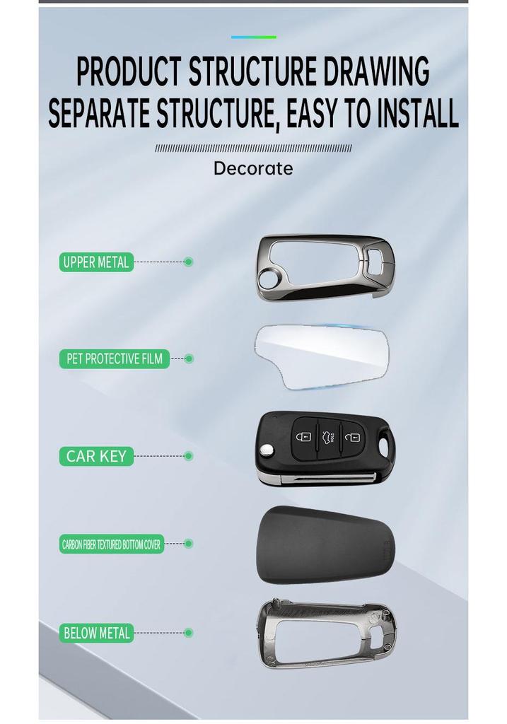Kia Key Case for Men's Old Model: K2, Sportage, K5, Forte, Soul Folding Modified Shell