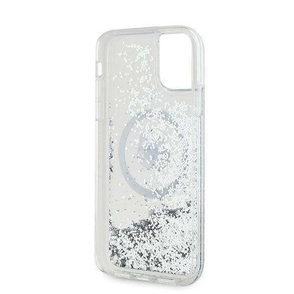 Karl Lagerfeld KLHMN61LGCHSGH iPhone 11 / Xr 6.1" hardcase transparent Liquid Glitter Choupette Head Magsafe