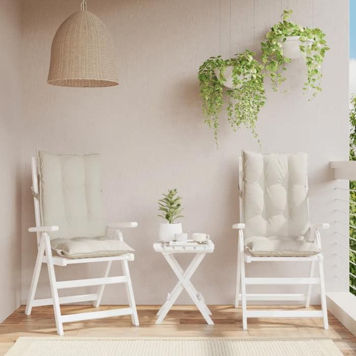 VidaXL Lot de 2 Coussins de Chaise à Dossier Haut, Galette de Siège Imperméable, Coussin d'Extérieur Anti-glissement Jardin 377608