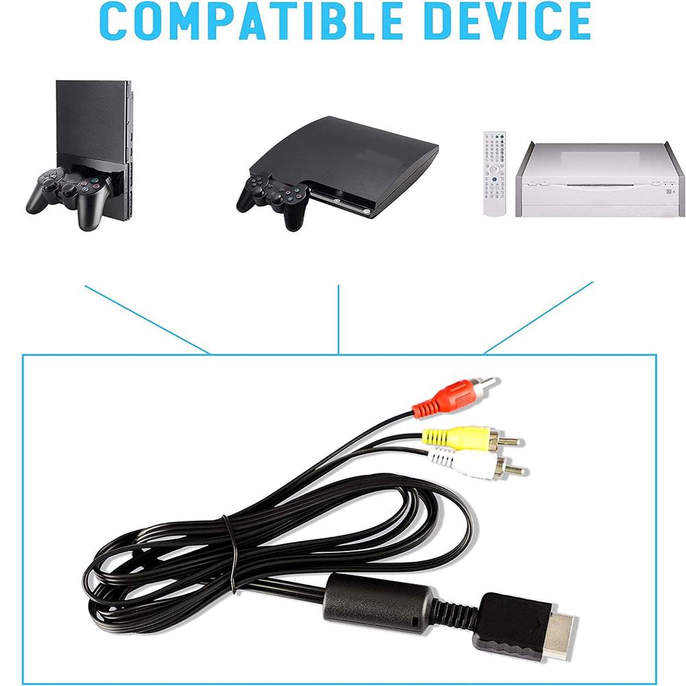 Audio Video AV Cable Cord RCA TV Stereo Cable Cord for Playstation PS1 PS2 PS3