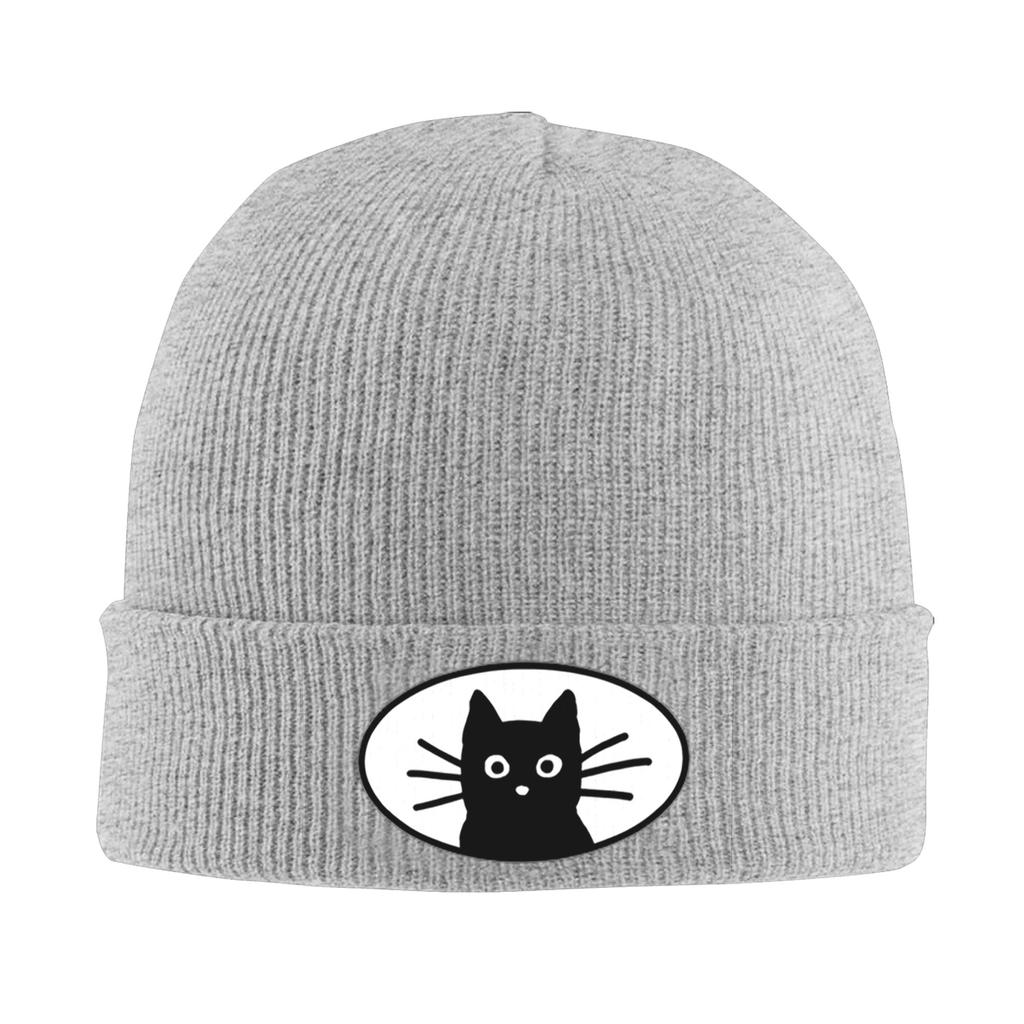 Black Cat Face Winter Skullies Beanies Hat Warm Autumn Knitted Hats Bonnet Caps for Women Men