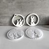 Easter Heart Bunny Wreath Pendant Silicone Mold Wall Hanging Pendant DIY Plaster Decoration Crafts Jewelry Casting Accessories