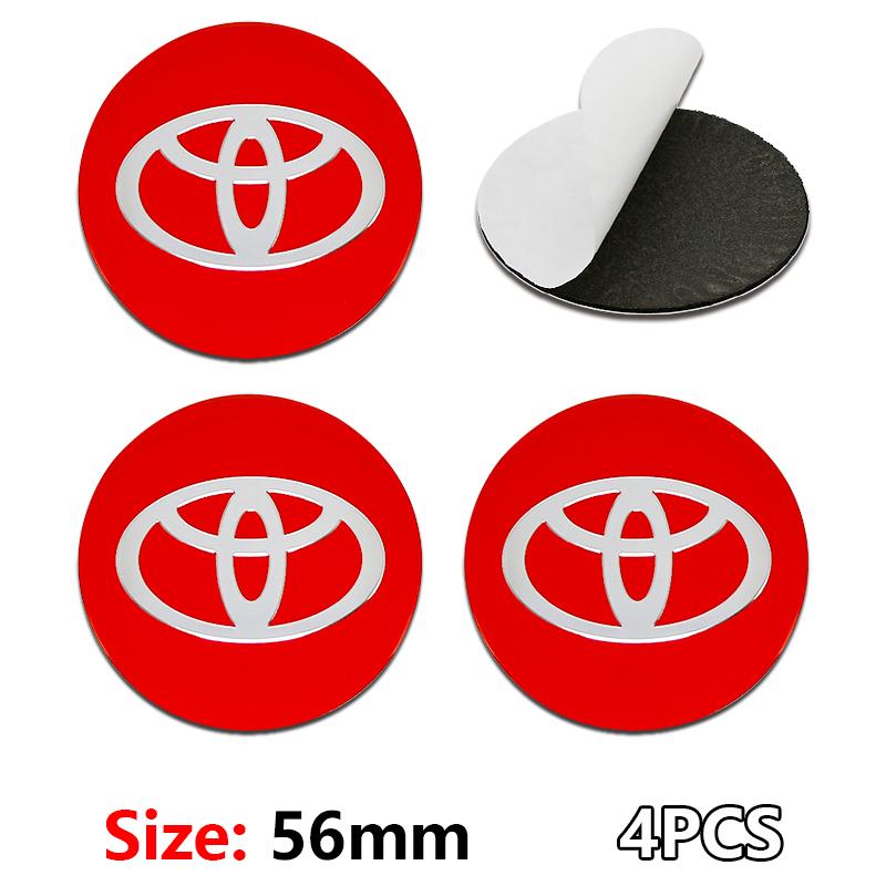 Toyota 56 MM Nakładka na środek piasty koła samochodowego Aluminiowe Metalowe Naklejki z Logo Do Rav4 Corolla Camry Aqua Yaris Cross Auris TRD Prius Chr GR