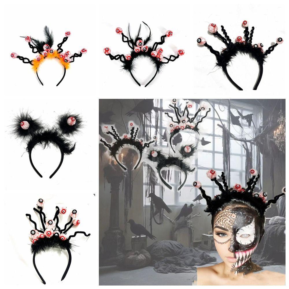 Lightweight Halloween Eyeball Headband Headdress Horror Hair Hoop Spooky Hairband  Festival