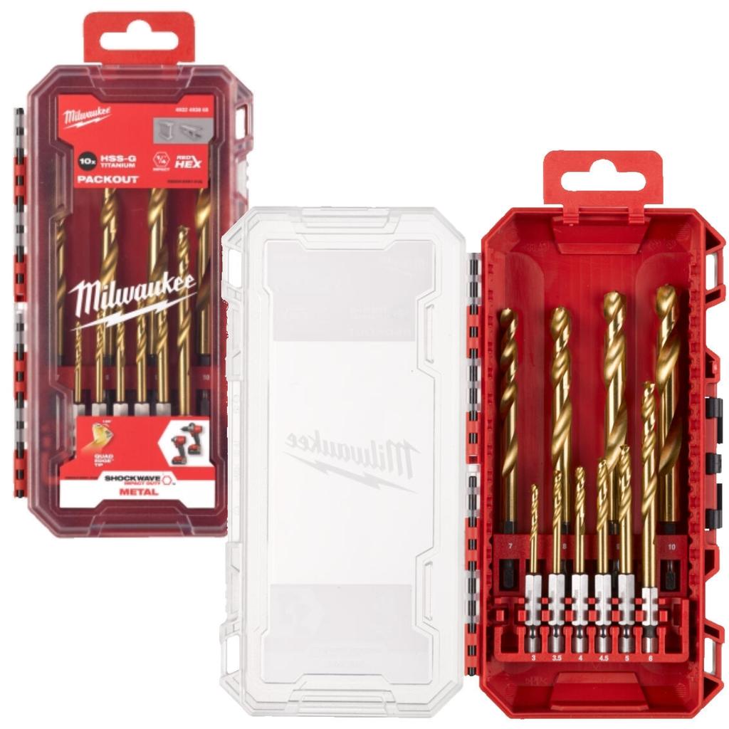 Milwaukee SWave Hss-G Tin metal hammer drill set 10 pcs.