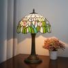 12-Inch Pink Tulip Colorful Stained Glass Table Lamp Christmas Atmosphere Lampshade Living Room Bedroom Decorative Lighting