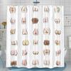 Bathroom Funny Shower Curtain, Funny Butt Hilarious Fabric White Toilet Decoration Accessories Shower Curtain With 12 Hooks