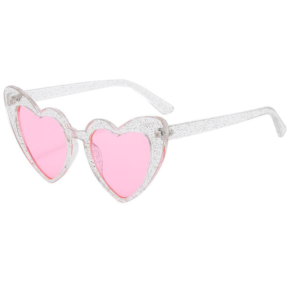 2025 Cross-Border Love UV400 Peach Heart Sunglasses - Glitter Crystal Sun Protection for Women