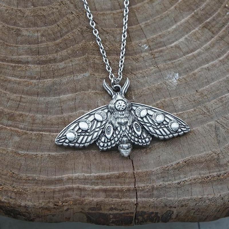 Death's-head Hawkmoth Pendant - Punk Butterfly Moth Jewelry