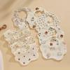 Petal Bib Pure Cotton Six-Layer Gauze Absorbent Baby Towel for Boys and Girls