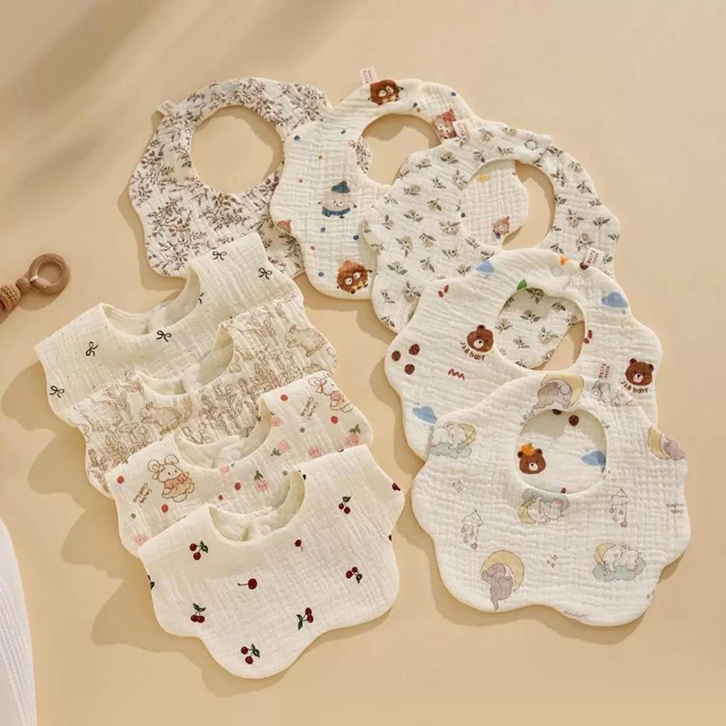 Petal Bib Pure Cotton Six-Layer Gauze Absorbent Baby Towel for Boys and Girls