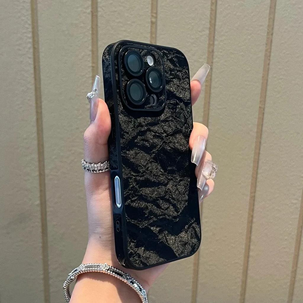 Weiche Silikonleder Schneemuster Handyhülle Für iPhone 11 12 13 14 15 16 Pro Max Plus Stoßfeste Bumper Abdeckung