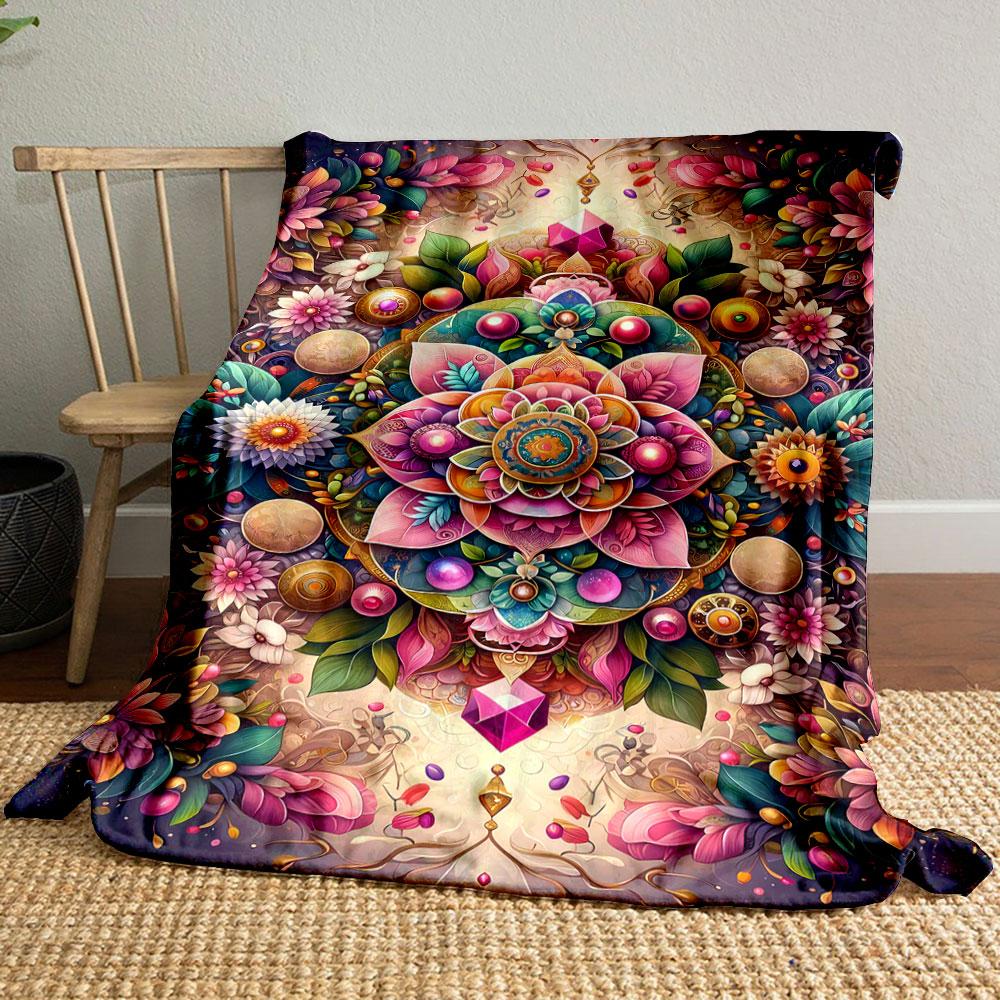 Mandala Blume Edelstein Decke Schlafzimmer Decke für Wohnzimmer Sofa Mittagspause Weicher Überwurf für Freundes Festival Geschenk