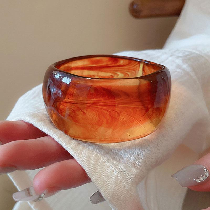 8 Colors Bohemian Irregular Thick Resin Acrylic Bangles for Women Geometric Cuff Wide Bangle Bracelets Men Jewelry Summer