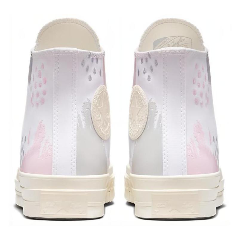 Converse Chuck Taylor All Star 1970s Stylish and Versatile High Top Espadrilles Women's White Grey Pink