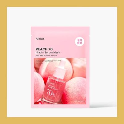 PEACH 70 NIACIN SERUM MASKE 25ml x 10 Stück, Aufhellende Pflege, Feuchtigkeitsspendend, Koreanische Kosmetik, K-Beauty, Probe