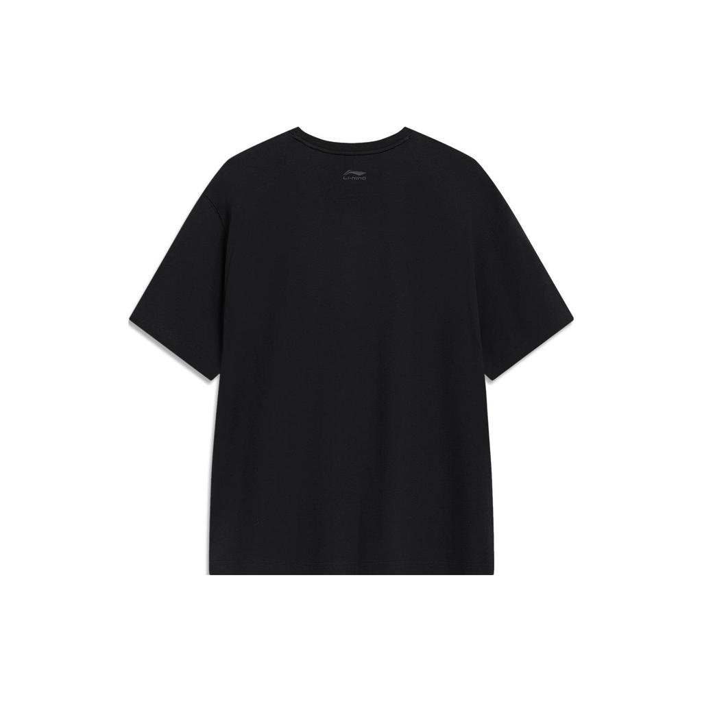 Lining X Disney Toy Story Strawberry Bear Collection Cartoon Print Round Neck Short Sleeve T-Shirt Unisex Tops Black AHST755-1