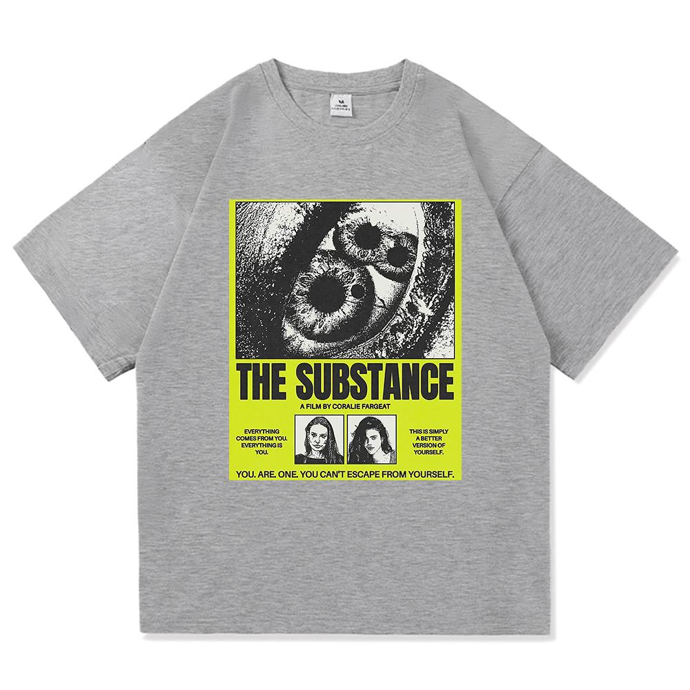 The Substance Movie 2024 T Shirts Men Harajuku Monstro Elisasue Tshirt Unisex High Quality Horror Style Vintage Cotton Tee Shirt
