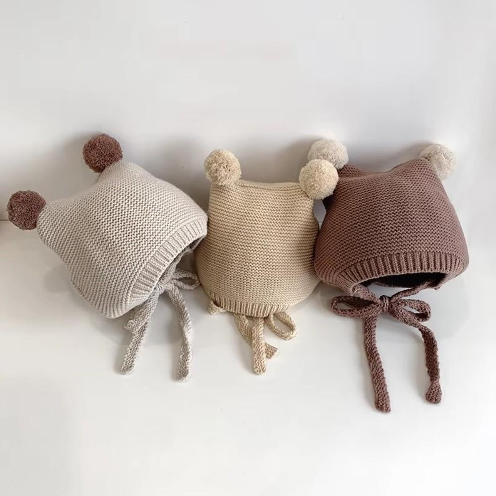 Korean Toddler Knitted Hat Winter Warm Infant Bonnet New Baby Ear Protection Hat