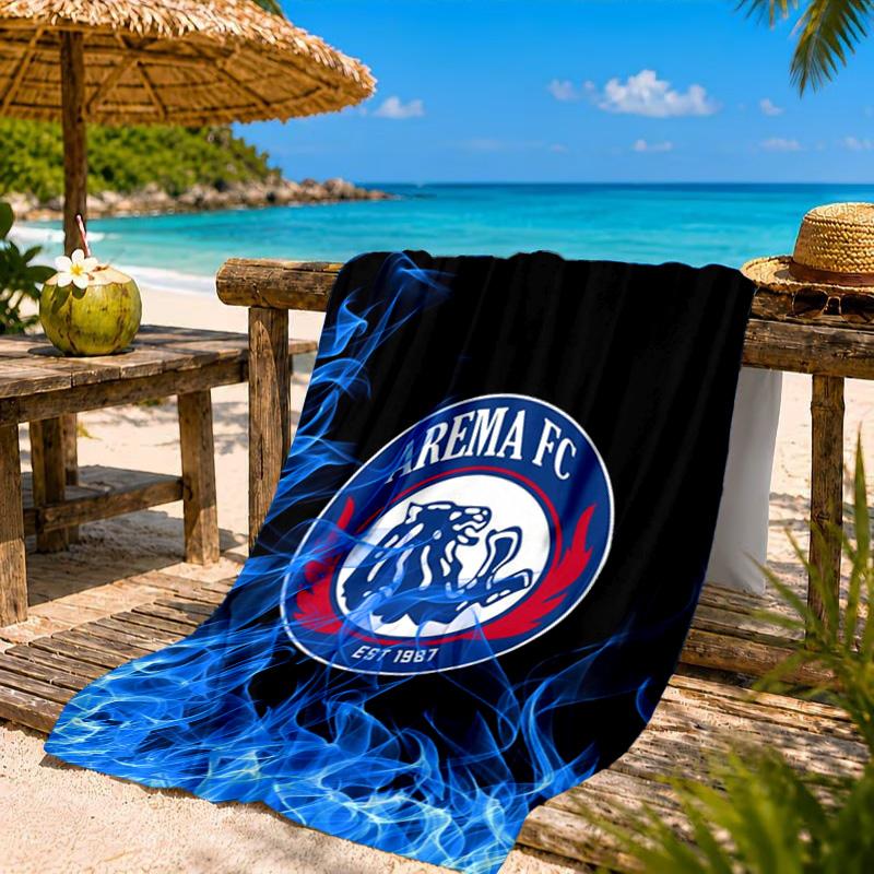 Arema Football club Printed Microfiber Beach Towel, Soft And Absorbent, Quick-Dry, Ideal for Summer Travel, Beach Essential, Swimming Pool