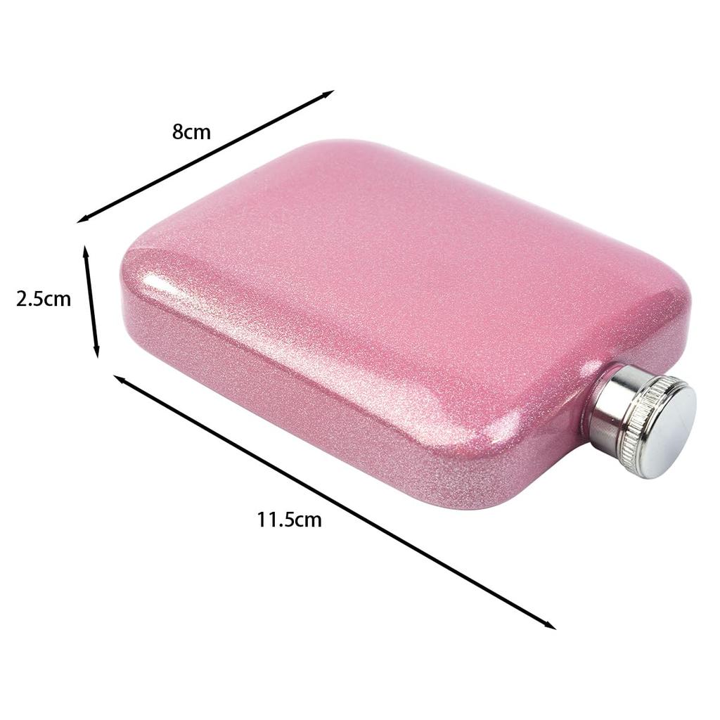 NUZAMAS 304 Stainless Steel 160ml Hip Flask Pocket Liqueur Whiskey Hip Flask for Men Leakproof Flask Small Hip Flask for Hiking Hunting Camping BBQ