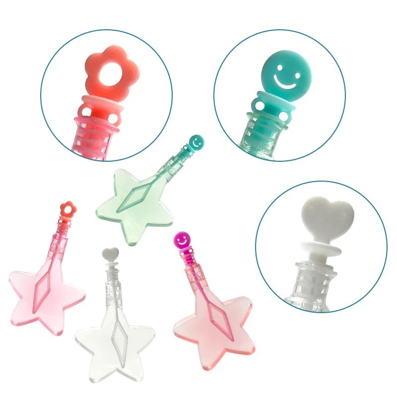 Five Pointed Star Bubble Toy Portable Bubble Stick Outdoor Bubble Toy Children'S Toy Holiday Birthday Gift With Bubble Water