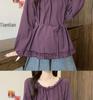 Plus Size Ruffled Waist Long Sleeve Shirt - Women's Spring/Autumn Korean Style, Slimming and Elegant Top